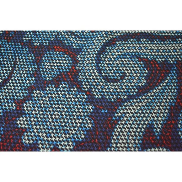 LuLaRoe Cassie Womens Skirt L Blue Paisley Floral Cross Stitch Print Spring Casu - Picture 2 of 6